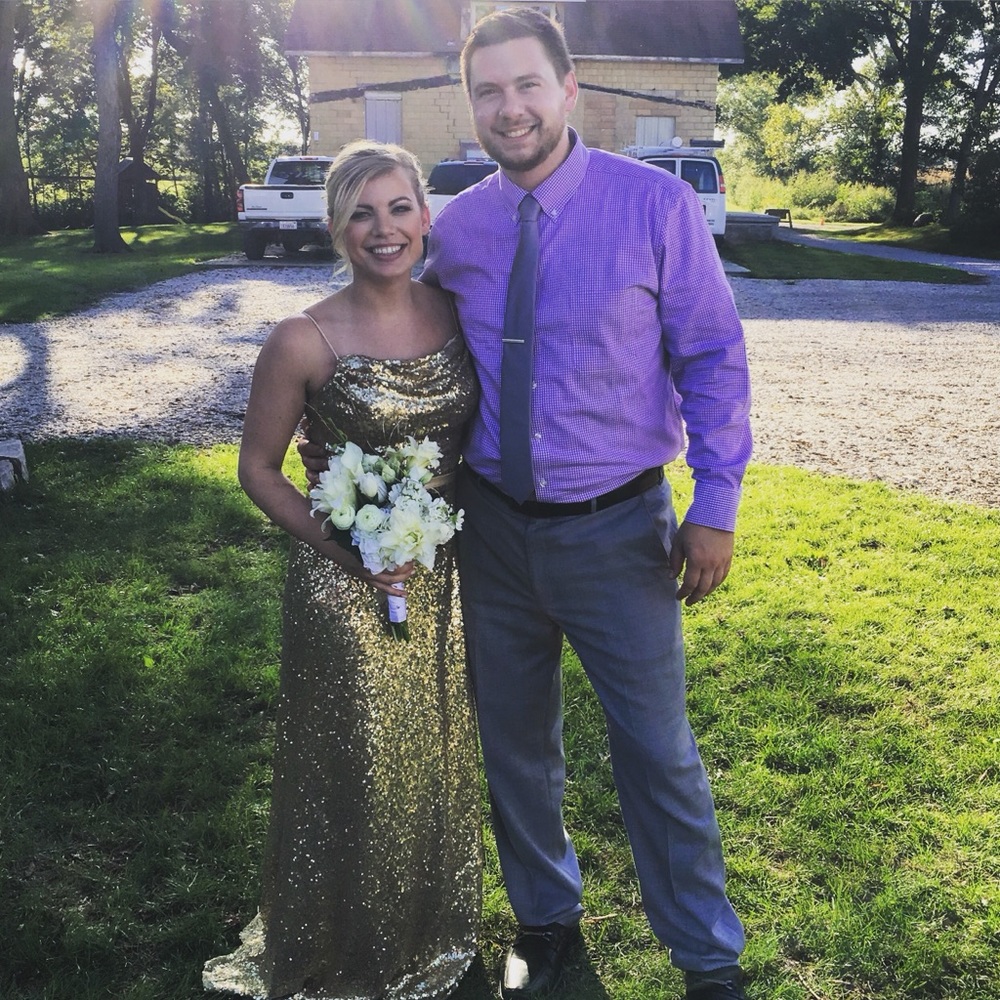 Gold Sequin bridesmaids dress